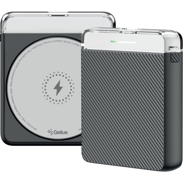 Повербанк с беспроводной зарядкой Gelius Avelon GP-PBW301 Magnetic Wireless Charge 15W 5000mAh Black