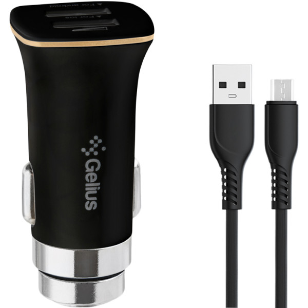 АЗУ Gelius Pro Apollo GP-CC01 2USB 3.1A + Cable MicroUSB Black (12 мес)