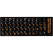 Keyboard stickers (ru-english) Black-Orange