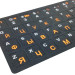 Keyboard stickers (ru-english) Black-Orange