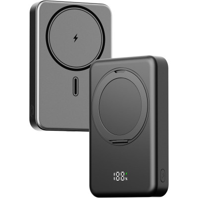 Повербанк с беспроводной зарядкой Gelius HOLDIX GP-PBW302 Magnetic Wireless Charge 15W 10000mAh Black