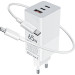 Мережевий зарядний пристрій Gelius Nimble GaN 65W GP-HC051 + кабель Type-C/Type-C White