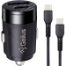 Автомобильное зарядное устройство Gelius Inch Twix GP-CC010C USB+Type-C QC/PD (30 Watt) + кабель Type-C/Type-C Black