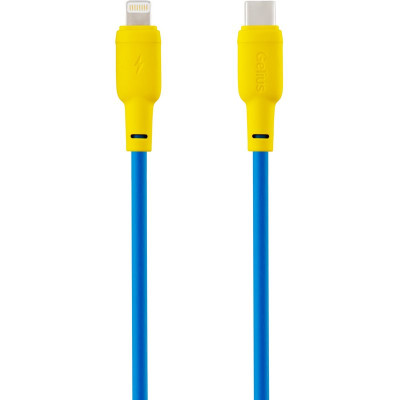 Кабель USB Gelius Full Silicon GP-UCN001CL Type-C to Lightning (1.2m) (20W) Yellow/Blue