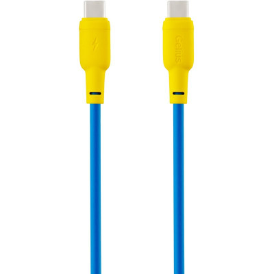 Кабель USB Gelius Full Silicon GP-UCN001CC Type-C to Type-C (1.2m) (60W) Yellow/Blue
