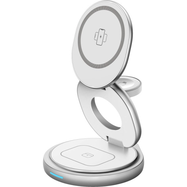 Бездротовий зарядний пристрій Gelius Foldy 3в1 15W GP-WC011 White