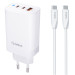 Сетевое зарядное устройство Gelius Elevaro GP-HC065 65W USB+2Type-C (QC/PD/PPS) + кабель Gelius One Type-C to Type-C White