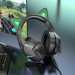 Наушники игровые Borofone BO106 Cat Ear + микрофон Black/Green