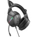 Наушники игровые Borofone BO106 Cat Ear + микрофон Black/Green