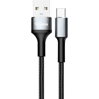 Кабель USB Gelius Cafule GP-UCN002C USB-A to Type-C (1.2m) (3A) Black