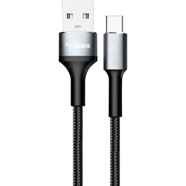 Кабель USB Gelius Cafule GP-UCN002C USB-A to Type-C (1.2m) (3A) Black