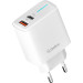 Мережевий зарядний пристрій Gelius Radiance GP-HC058 (1Type-C+ 1USB-A)(PD/QC3.0/PPS/Super VOOC) 25 W White