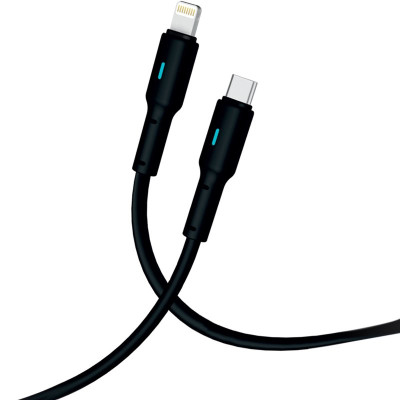 Кабель USB Gelius Lumin Lamp GP-UC100 Type-C to Lightning (2m) (30W) Black