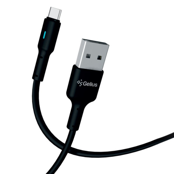 Кабель USB Gelius Lumin Lamp GP-UC100C USB-A to Type-C (2m) (30W) Black