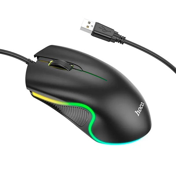 Мышь USB Mouse HOCO GM19 RGB Black