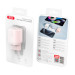 Мережевий зарядний пристрій XO L144 1USB + 1Type-C PD20W Pink