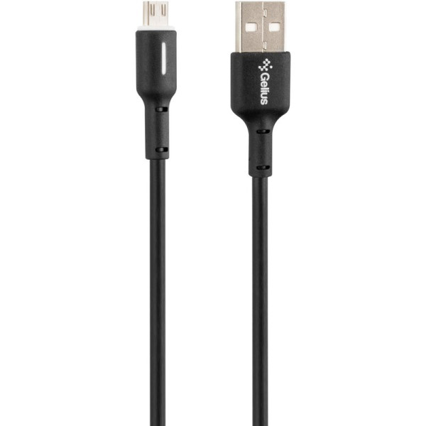 Кабель USB Gelius Lumin Lamp GP-UC100M USB-A to MicroUSB (1м) (15W) Black