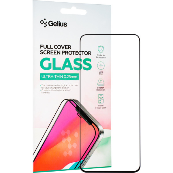 Защитное стекло Gelius Full Cover Ultra-Thin 0.25mm для Poco M6 Pro/Xiaomi Redmi Note 12R Black