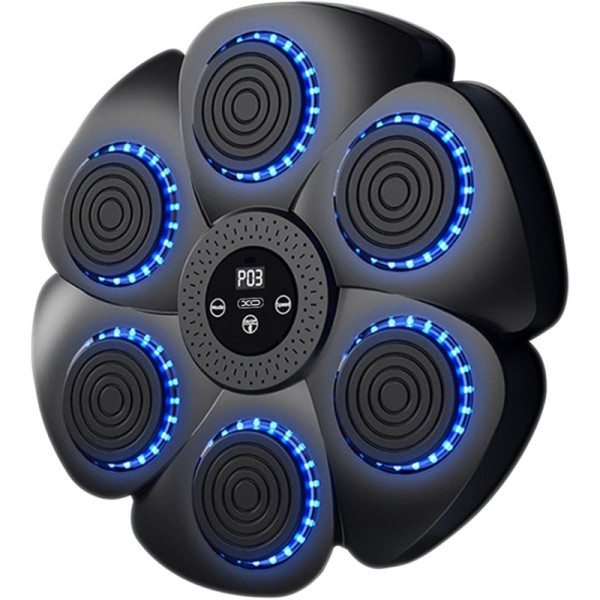 Мішень для боксу настінна XO SF-02 з RGB-підсвічуванням та музикою, 6 секцій (з рукавицями)