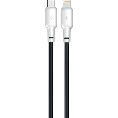 Кабель USB Gelius Full Silicon GP-UCN001CL Type-C to Lightning (1.2m) (20W) Black/White