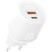 Мережевий зарядний пристрій XO L144 1USB + 1Type-C PD20W White