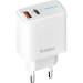 Мережевий зарядний пристрій Gelius Radiance GP-HC058 1Type-C + 1USB-A PD/QC3.0/PPS/Super VOOC 25 W + кабель Full Silicon Type-C to Lightning White