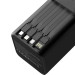 Повербанк XO PR287 80000 mAh (PD20W+QC22.5W) з 4 вбудованими кабелями та ліхтарем Black