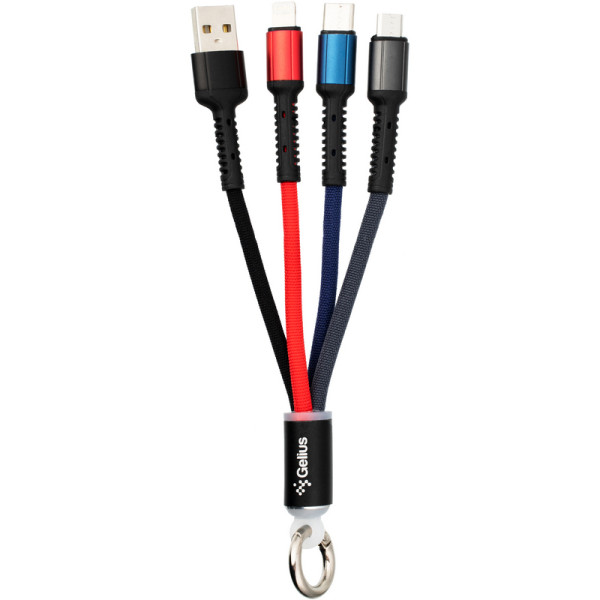 Кабель USB Gelius Splitter GP-UC130 3in1 Black
