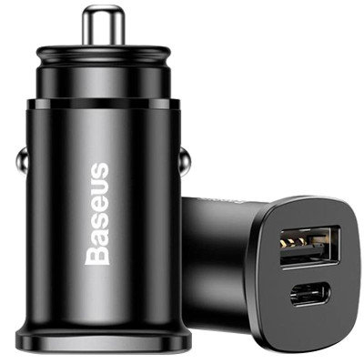 АЗП 1USB + Type-C Baseus Square Metal QC (5A) (PPS-30W-MAX) (CCALL-AS01) Black