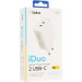 Мережевий зарядний пристрій Gelius iDuo 40W GP-HC052 2 Type-C (2x20W) White