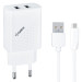 Мережевий зарядний пристрій Gelius Vogue GP-HC011 2USB 2.4A 12W + кабель MicroUSB White