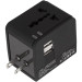 Мережевий зарядний пристрій XO WL01 2USB Universal UK/EU/US Black