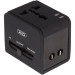Мережевий зарядний пристрій XO WL01 2USB Universal UK/EU/US Black