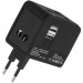 Мережевий зарядний пристрій XO WL01 2USB Universal UK/EU/US Black